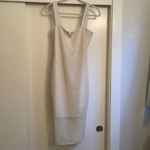 GOOD AMERICAN Sheer Mesh Midi Dress Ivory NEW